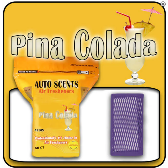 Autoscents Pina Colada Scent Pads 60 Count Bag