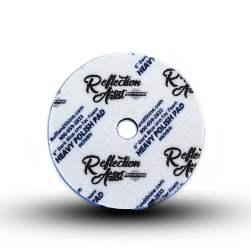 6" Buff and Shine Uro-Tec Dark Blue Heavy Polishing Foam Pad - Image 4