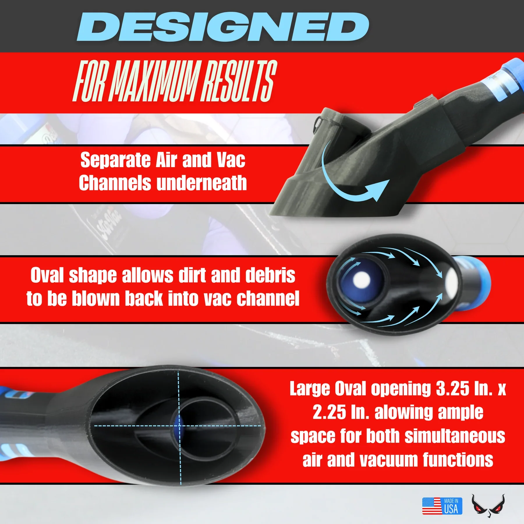 Detail Demon Crevice Air+Vac Oval Attachment for TRC Ultra Air Blaster Mini DD-CVAV-O-RC - Image 5