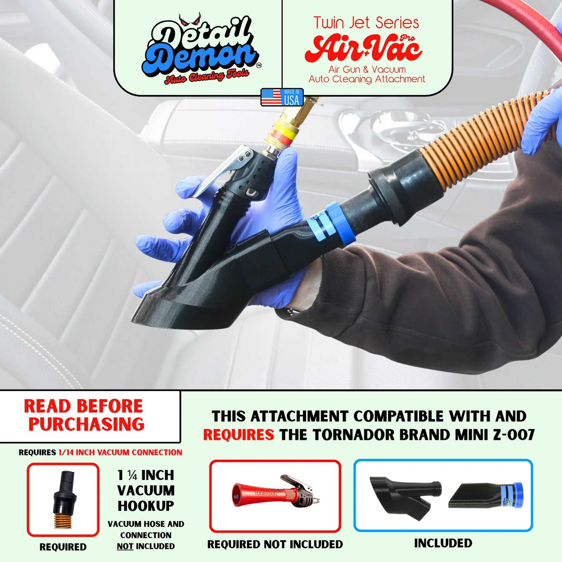 Detail Demon Crevice Air+Vac Oval Attachment for Tornador Mini Z-007 DD-CVAV-O-007 - Image 2
