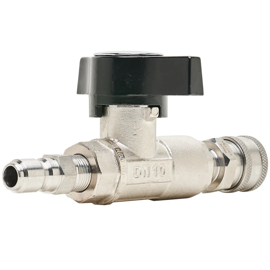 MTM Veloci Plated Brass Ball Valve 3/8" w/SS QC 20.0232