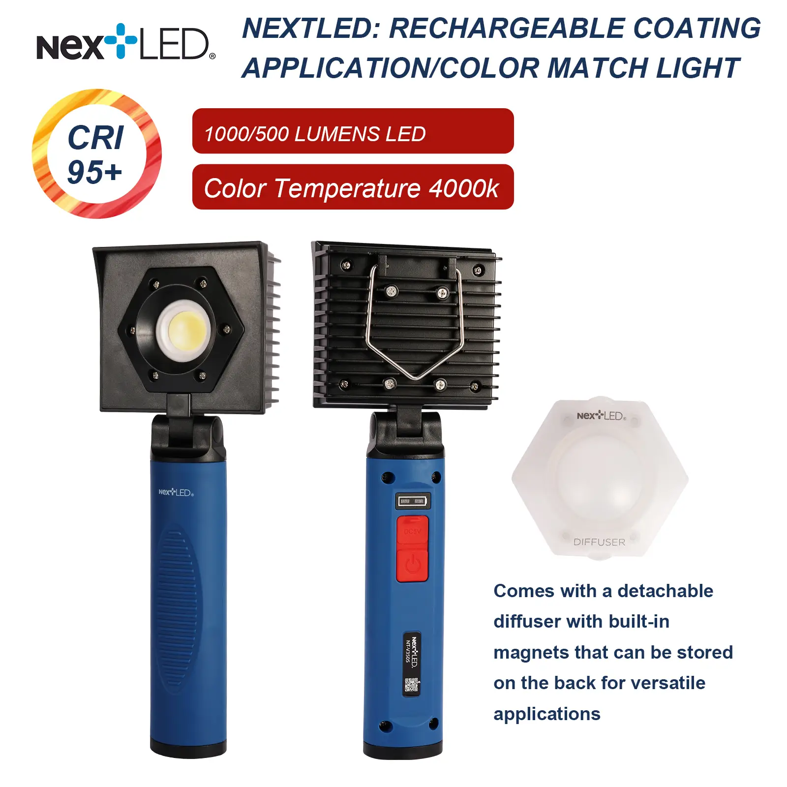 NextLED Professional Coating Application Light with Diffuser NT-V3505 - Image 3