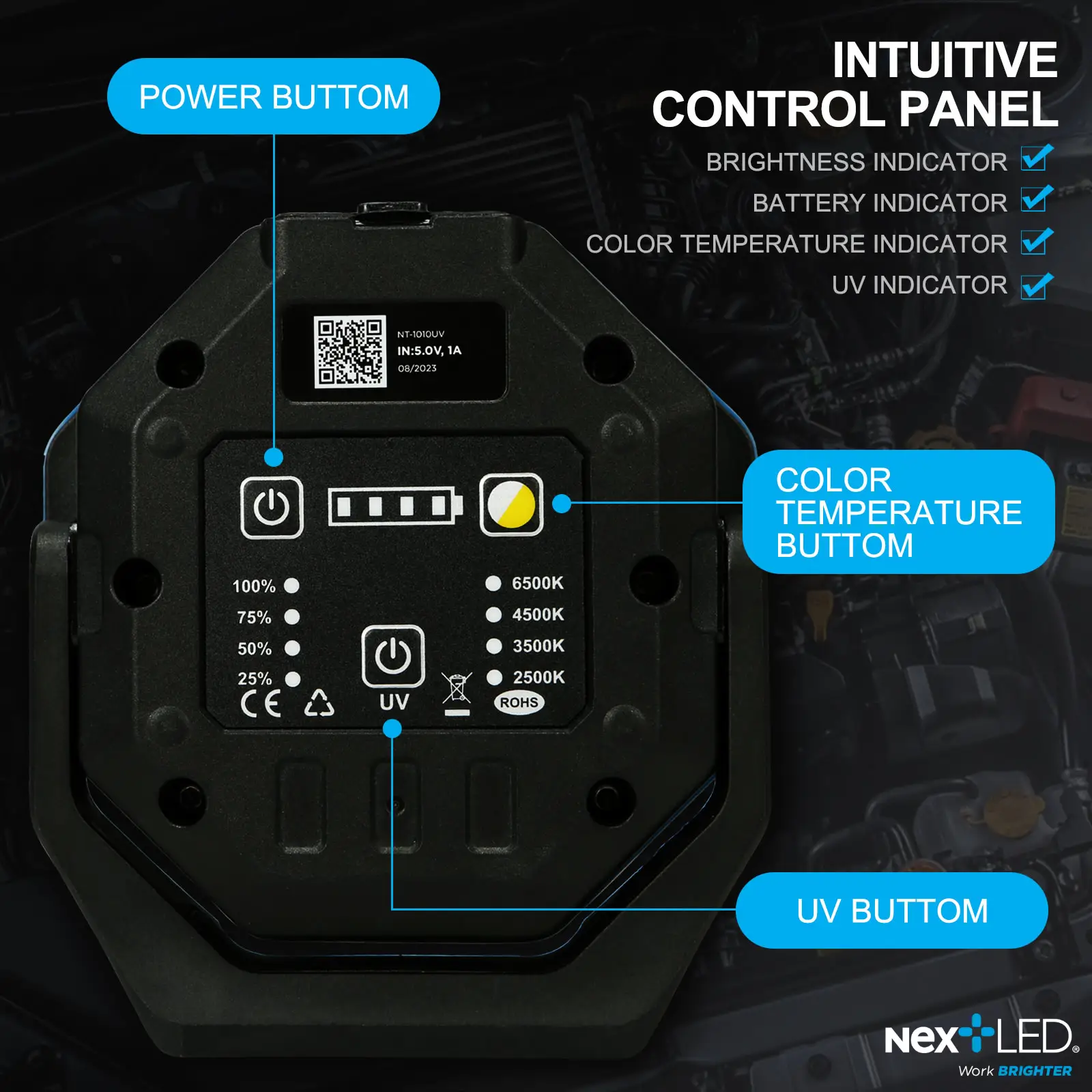 NextLED Professional CRI 95, Color Match Flood Light with UV Function NT-1010UV - Image 8