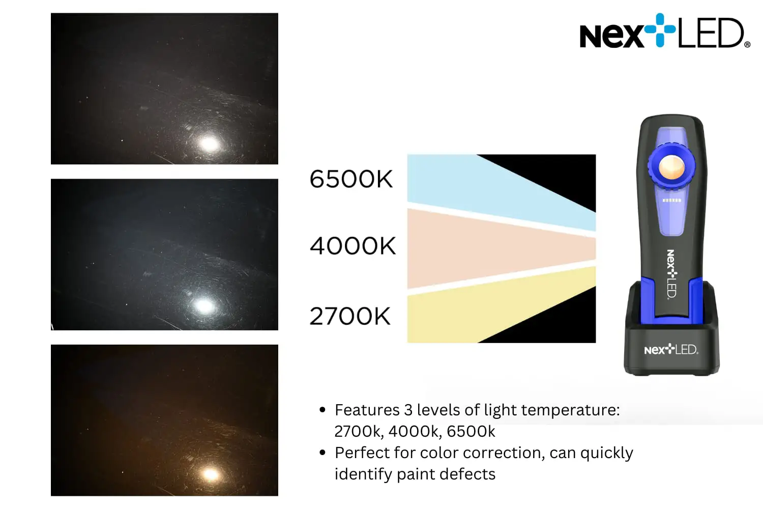 NextLED Professional CRI 96+, 3 Temperature Color Matching Light NT-2040B-3 - Image 3