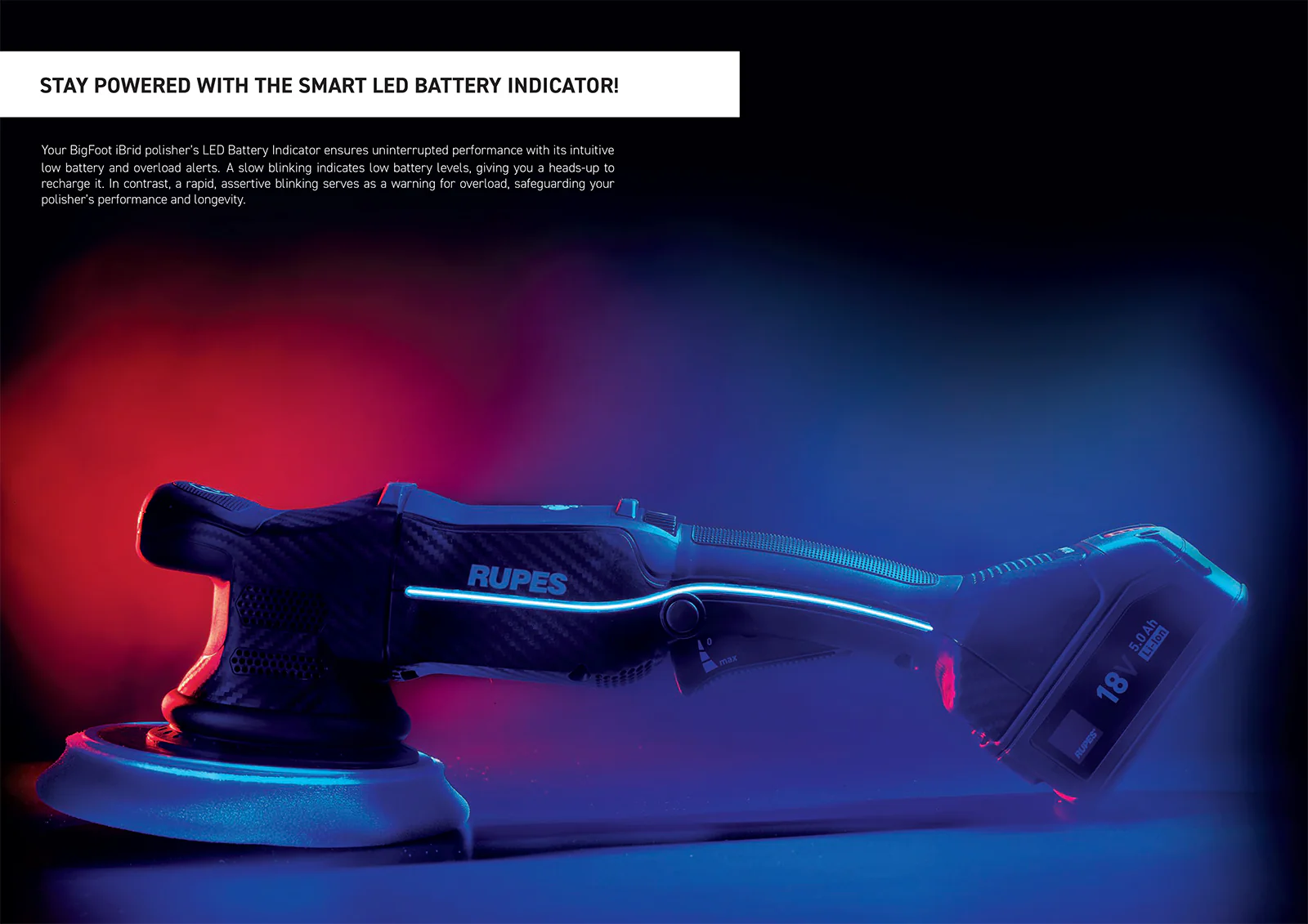 RUPES Bigfoot iBrid Polisher HLR15 Kit HLR15/CB2/BAS - Image 5