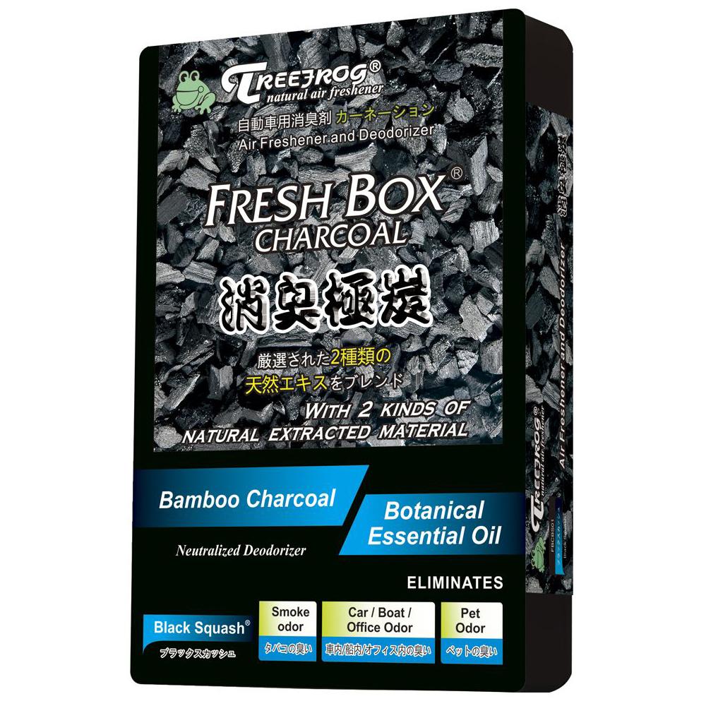 Treefrog Fresh Box Charcoal - Black Squash Air Freshener