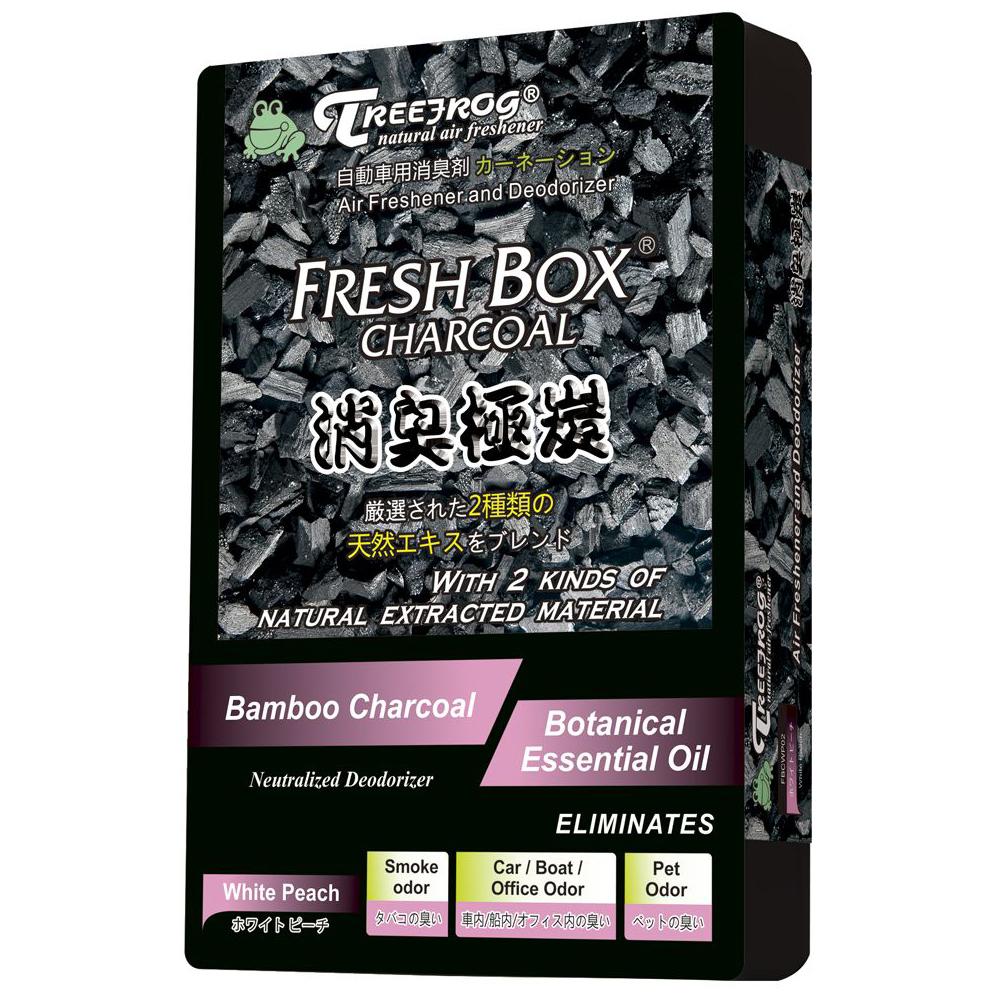 Treefrog Fresh Box Charcoal - White Peach Air Freshener