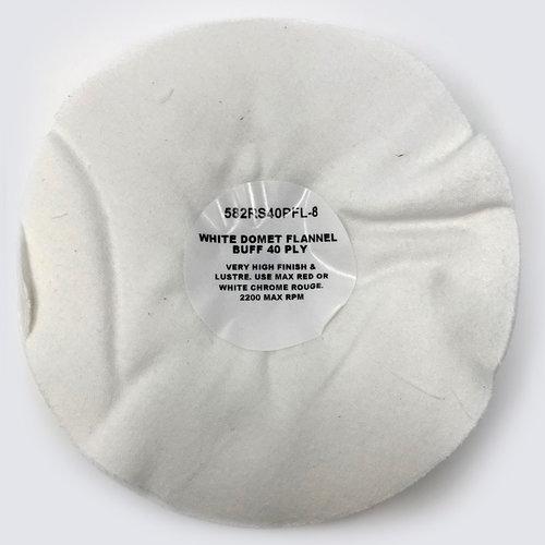 Zephyr White Domet Flannel 40-Ply Airway Wheel 8″